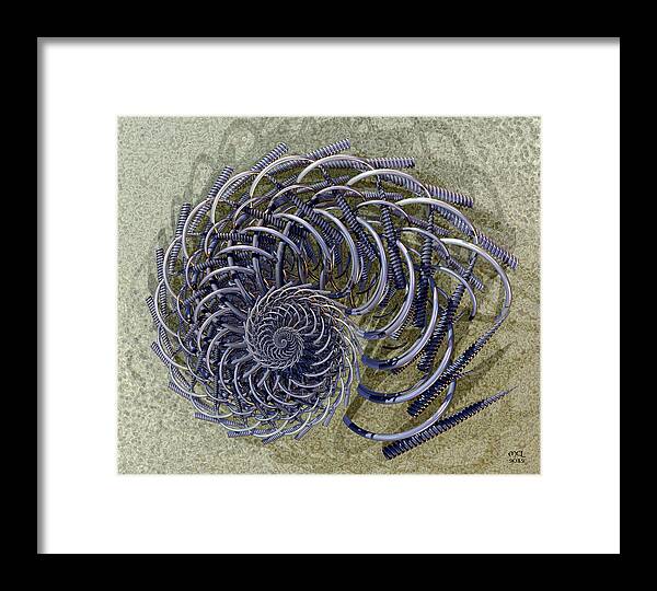 Abstract Framed Print featuring the digital art Loops and Augers by Manny Lorenzo