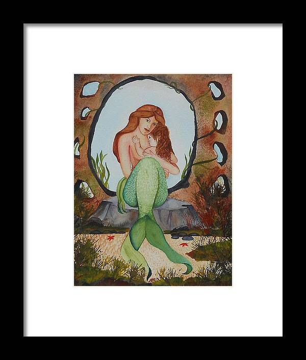 Fantasy Framed Print featuring the painting Loralie and her Daughter by Virginia Coyle