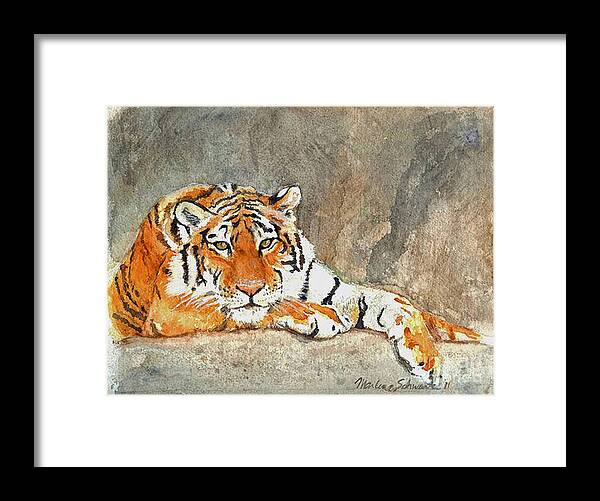 Bengal Tiger Framed Print featuring the painting Lord of the Jungle by Marlene Schwartz Massey