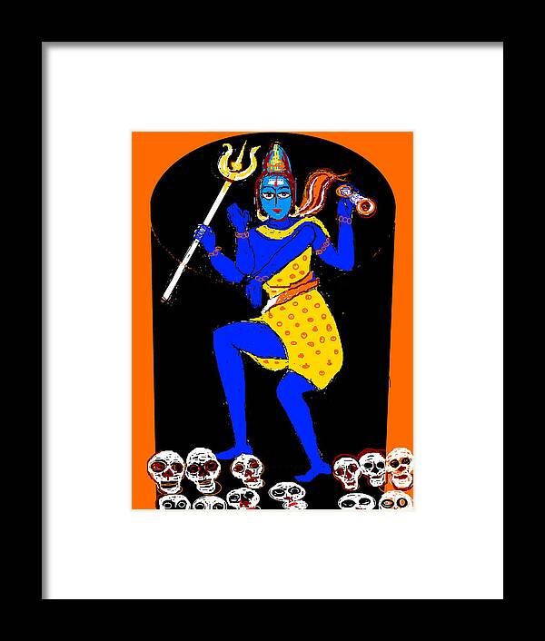 Lord Shiva Destroying Evils Framed Print featuring the digital art Lord Shiva Destroying Evils by Anand Swaroop Manchiraju