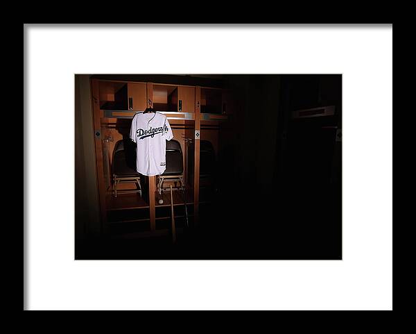 Media Day Framed Print featuring the photograph Los Angeles Dodgers Photo Day by Christian Petersen