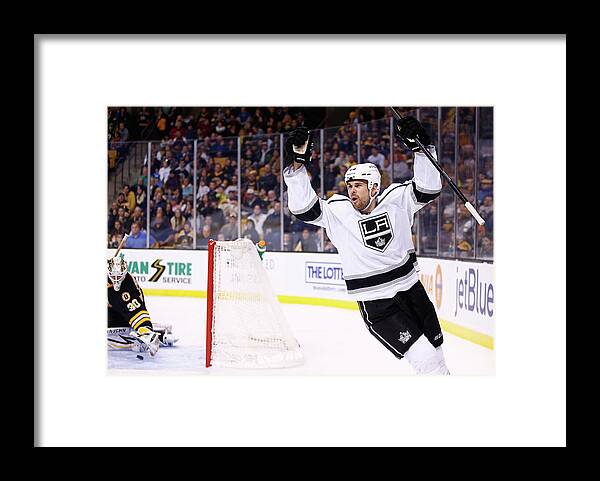 National Hockey League Framed Print featuring the photograph Los Angeles Kings V Boston Bruins by Jared Wickerham