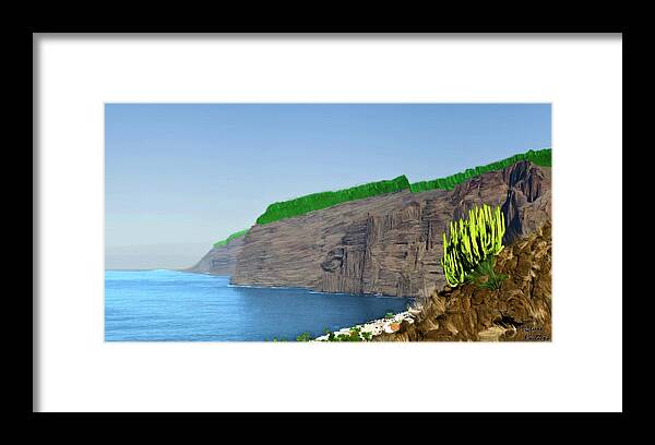 Spain Framed Print featuring the painting Los Gigantes Tenerife Spain by Bruce Nutting