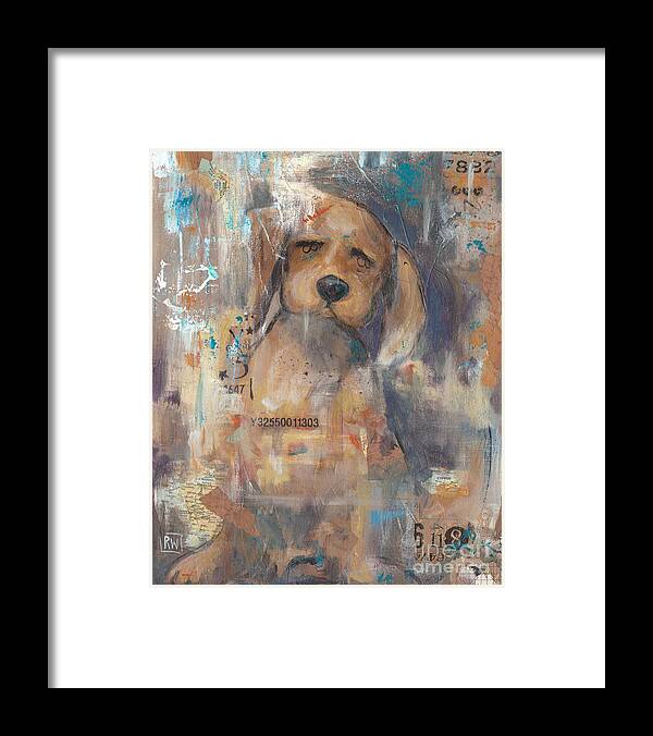Dog Framed Print featuring the painting Lost and Found by Robin Wiesneth