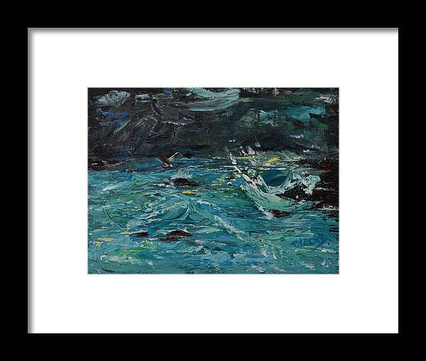 Sea Framed Print featuring the painting Lost At Sea by Donna Blackhall