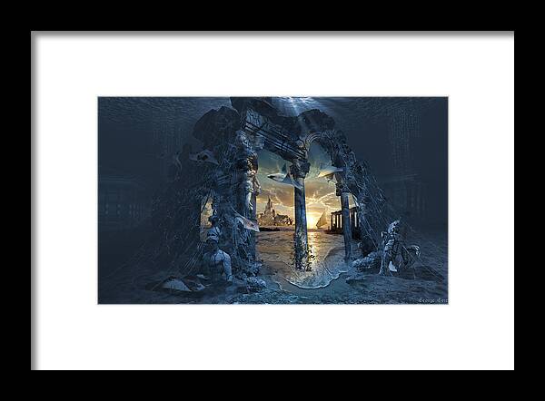  Romantic Architecture Framed Print featuring the digital art Lost City of Atlantis by George Grie