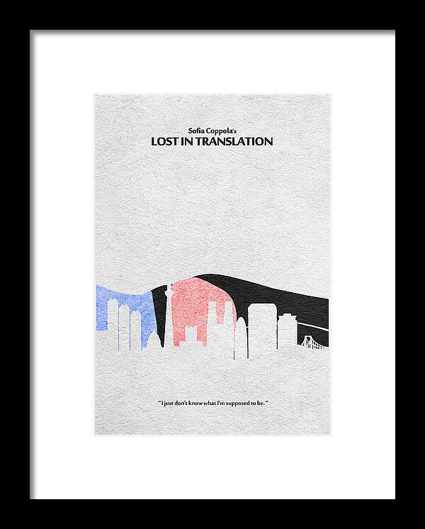 Lost In Translation Framed Print featuring the drawing Lost in Translation by Inspirowl Design