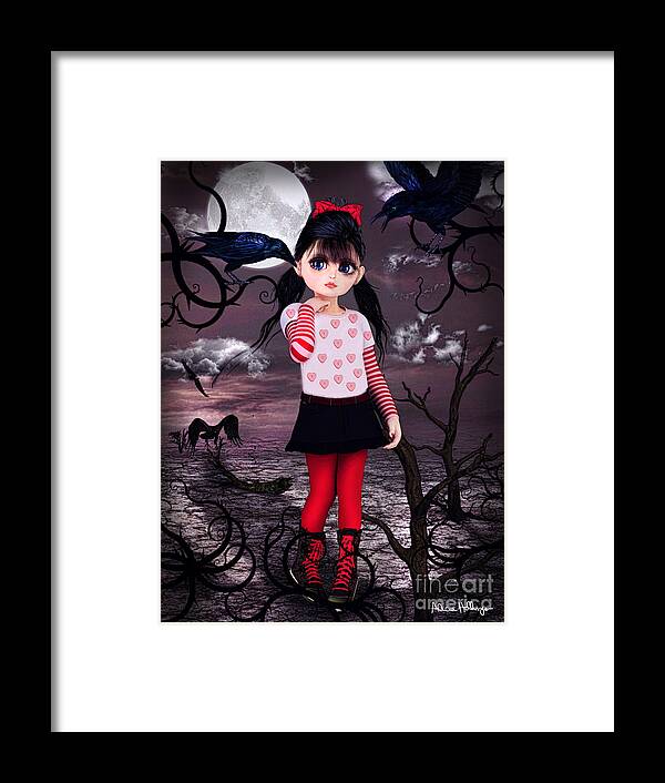 Girl Framed Print featuring the digital art Lost little girl by Alicia Hollinger