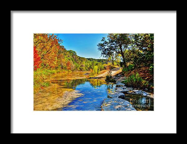 Hint Of Fall Framed Print featuring the photograph Lost Maples State Natural Area by Savannah Gibbs