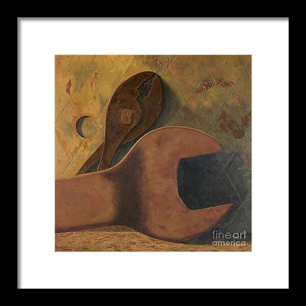 Rusty Tools Framed Print featuring the painting Lost Tools by Garry McMichael