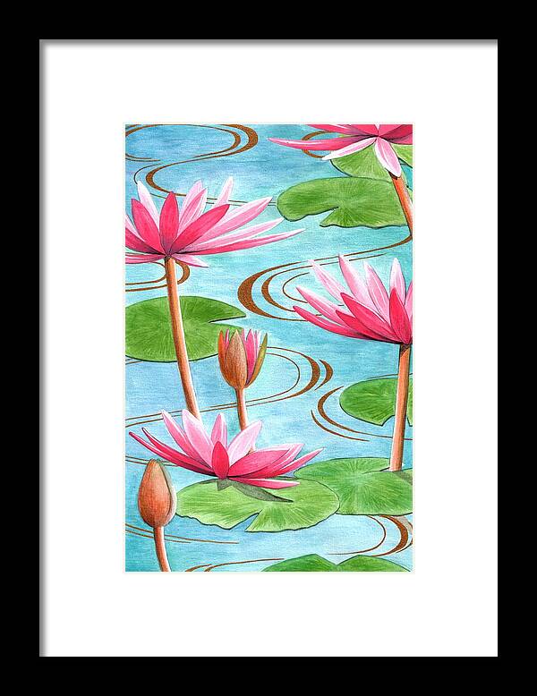 Flowers Framed Print featuring the painting Lotus Flower by Jenny Barnard