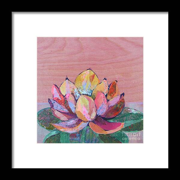 Pink Flower Framed Print featuring the painting Lotus I by Shadia Derbyshire