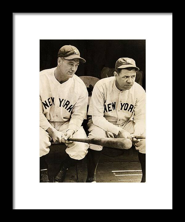 Lou Gehrig Framed Print featuring the photograph Lou Gehrig and Babe Ruth by Bill Cannon