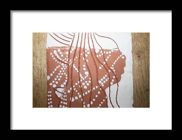 Jesus Framed Print featuring the ceramic art Louise - tile by Gloria Ssali
