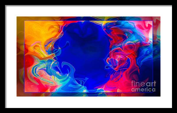 16x9 Framed Print featuring the digital art Love and All of Its Mysteries Abstract Healing Art by Omaste Witkowski