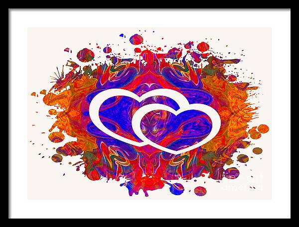 Love Framed Print featuring the painting Love And Connections Abstract Heart Art by Omaste Witkowski