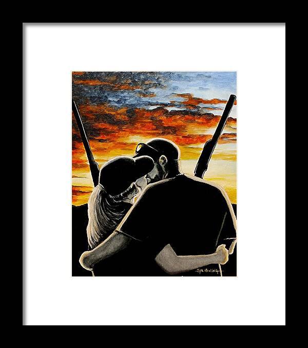 Love Framed Print featuring the painting Love and Hunting by Al Molina
