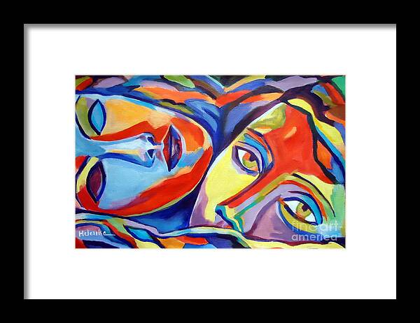 Affordable Original Paintings Framed Print featuring the painting Love bond by Helena Wierzbicki