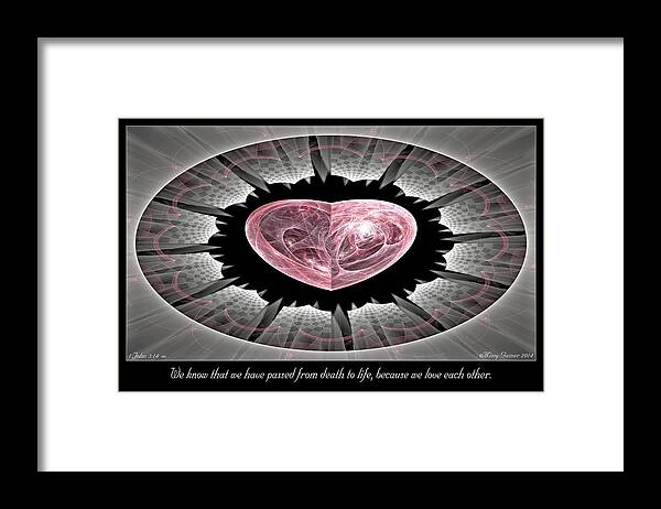 Fractal Framed Print featuring the digital art Love Each Other by Missy Gainer