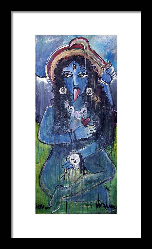 Hindu Framed Print featuring the painting Love for Kali by Laurie Maves ART