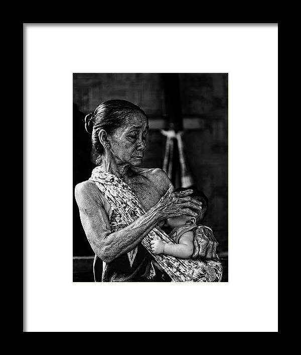 Grandma Framed Print featuring the photograph Love For My Grandson by Ari Widodo