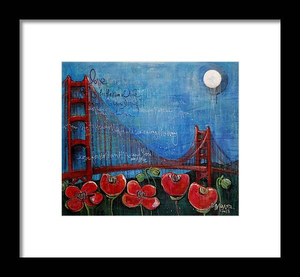 San Francisco Framed Print featuring the painting Love for San Francisco by Laurie Maves ART