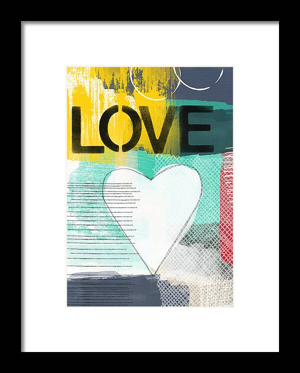 Love Framed Print featuring the painting Love Graffiti Style- Print or Greeting Card by Linda Woods