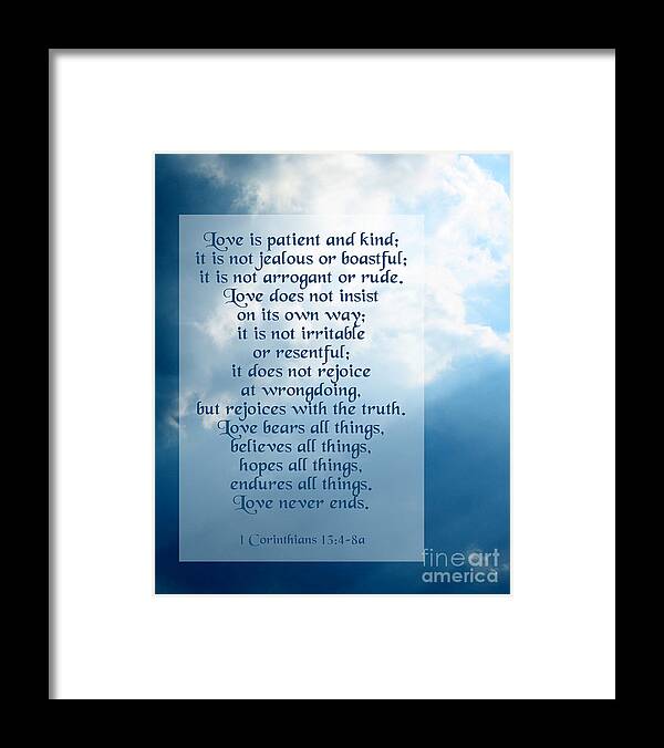 Love Is Patient Framed Print featuring the photograph Love is Patient - Sky Photo by Ginny Gaura