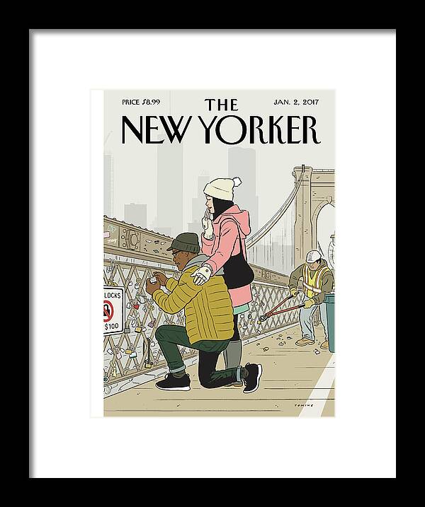 Love Framed Print featuring the painting Love Locks by Adrian Tomine
