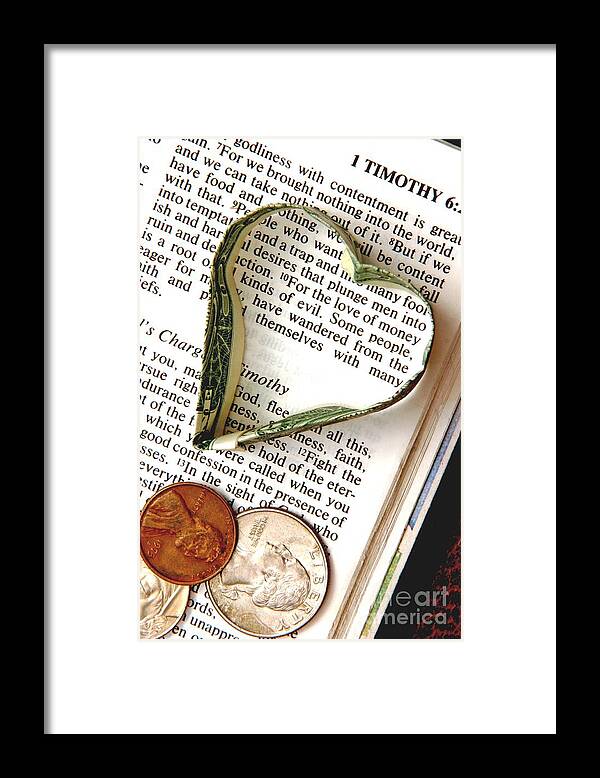 Money Framed Print featuring the photograph Love of Money by Pattie Calfy