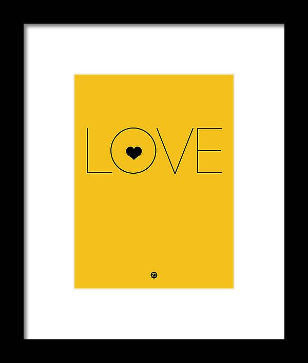Love Framed Print featuring the digital art Love Poster Yellow by Naxart Studio