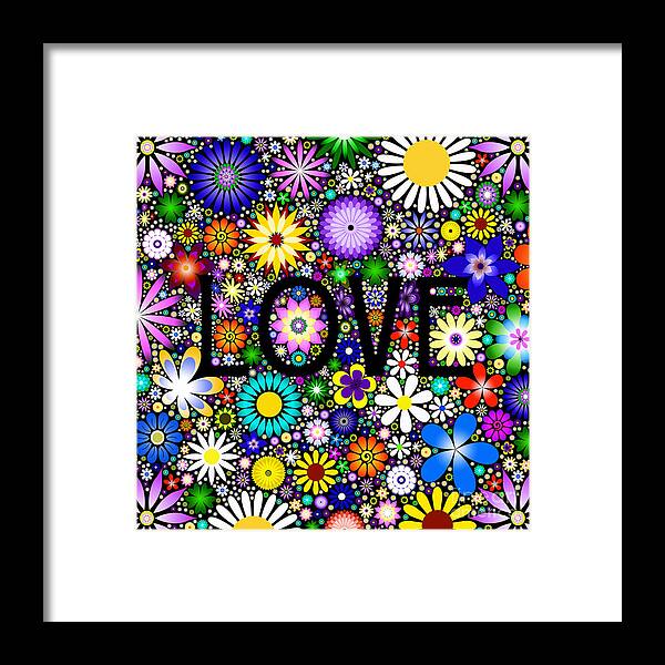 Love Framed Print featuring the digital art Love the Flowers by Tim Gainey