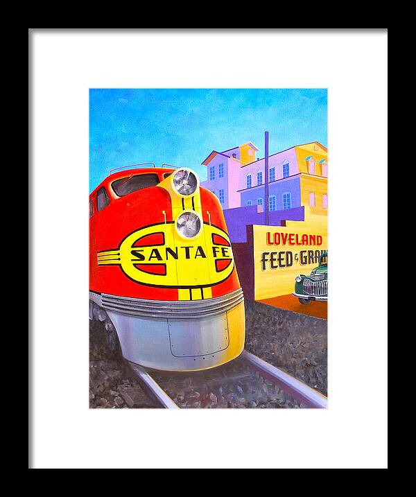 Loveland Framed Print featuring the painting Loveland's Feed and Grain by Alan Johnson