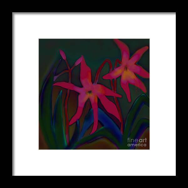 Lily Painting Framed Print featuring the digital art Lovely Lilies by Latha Gokuldas Panicker