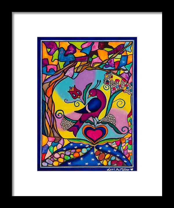 Valentine's Day Framed Print featuring the painting Loving the World by Lori Miller