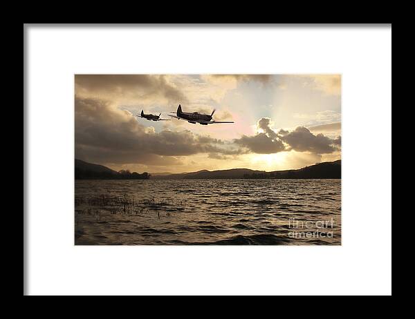 Spitfire Sunset Framed Print featuring the digital art Low Level Practice by Airpower Art