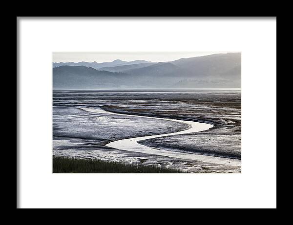 Water Framed Print featuring the photograph Low Tide on Tillamook Bay by Jim Young