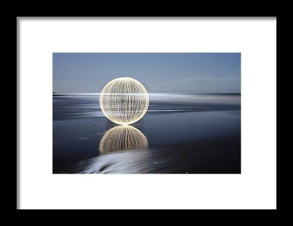 Light Painting Framed Print featuring the photograph Low Tide Reflection by Andrew John Wells