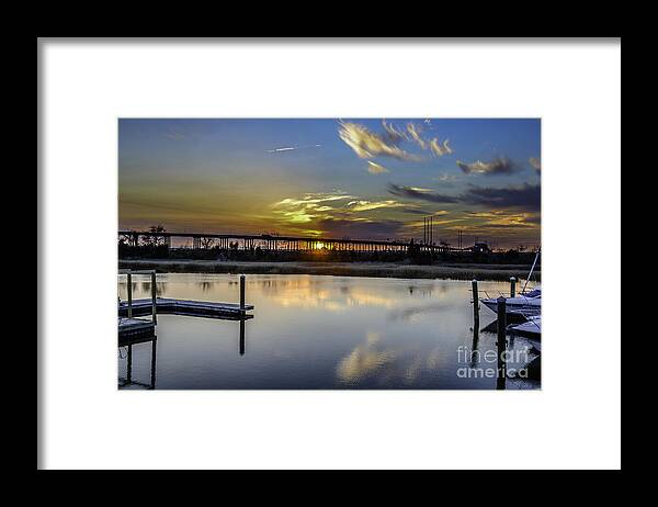 Sunset Framed Print featuring the photograph Lowcountry Marina Sunset by Dale Powell