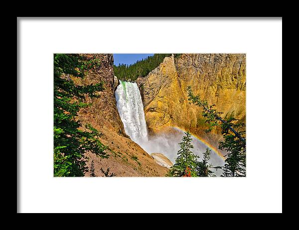 Lower Falls Framed Print featuring the photograph Lower Falls From Uncle Toms Trail by Greg Norrell