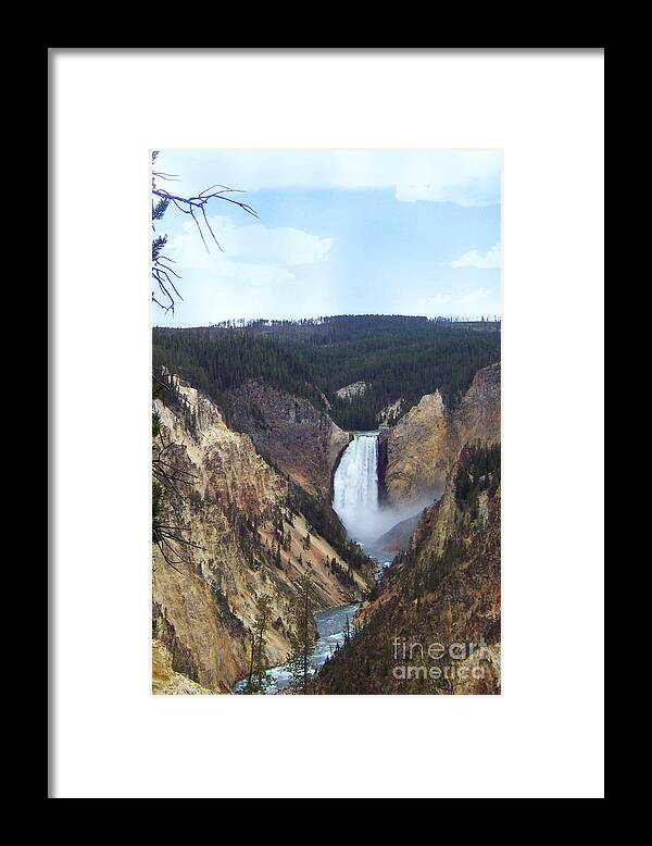 Lower Falls Framed Print featuring the photograph Lower Falls of the Yellowstone River by Charles Robinson