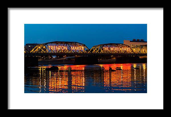 New Jersey Framed Print featuring the photograph Lower Trenton Bridge by Louis Dallara