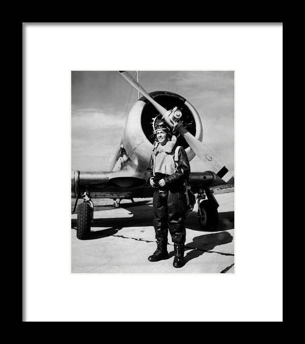 History Framed Print featuring the photograph Lt. Robert Taylor, Usnr, Standing by Everett