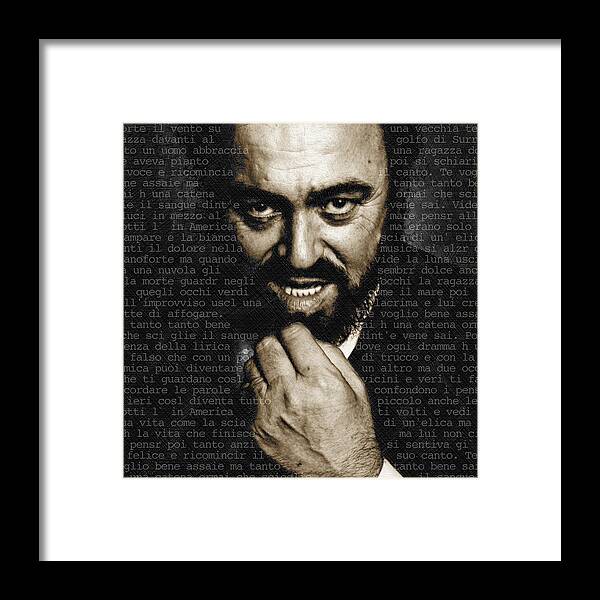 Luciano Pavarotti Framed Print featuring the painting Luciano Pavarotti by Tony Rubino