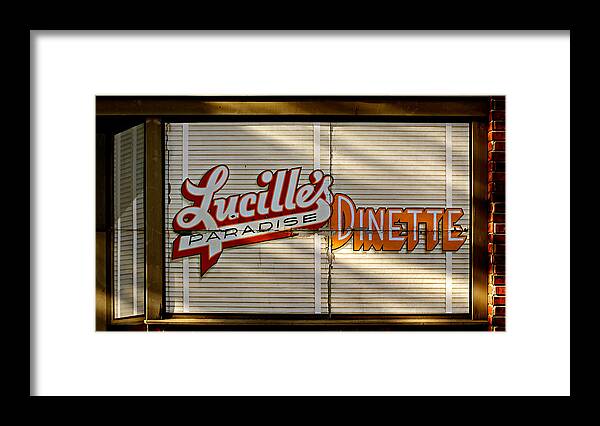 Movie Locations Framed Print featuring the photograph Lucille's Dinette by Bud Simpson