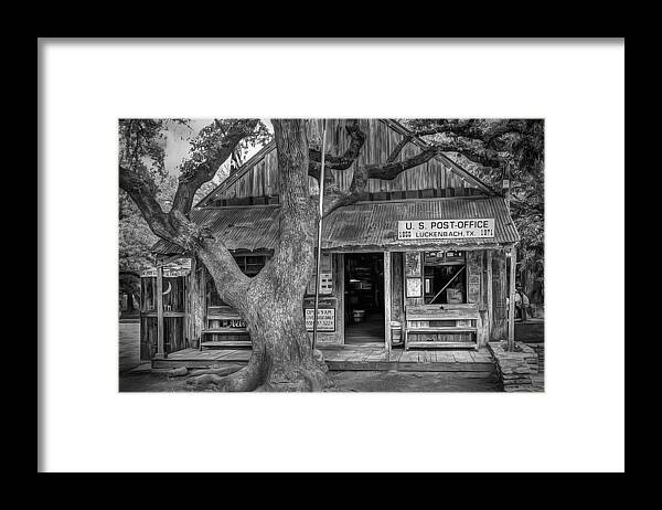 Luckenbach Framed Print featuring the photograph Luckenbach 2 Black and White by Scott Norris