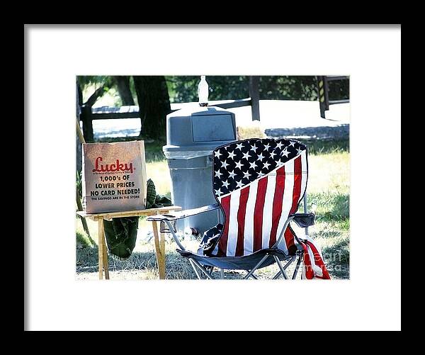 Picnic Framed Print featuring the photograph Lucky American by Ellen Cotton