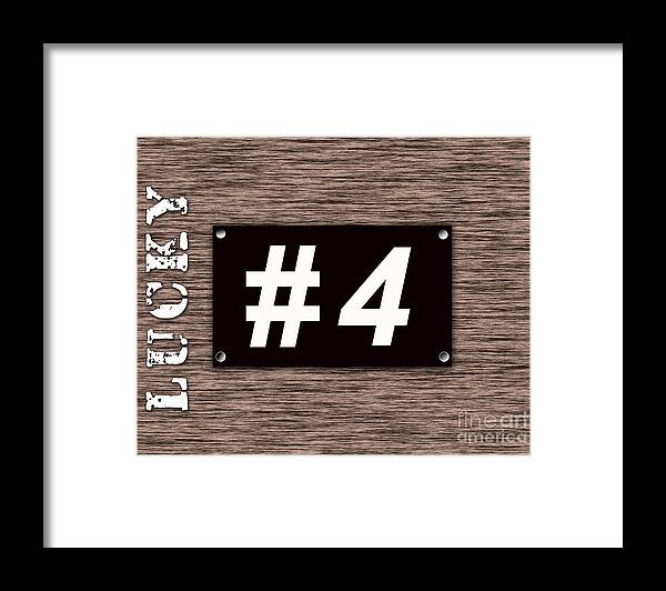 Lucky Number Mixed Media Mixed Media Framed Print featuring the mixed media Lucky Number 4 by Marvin Blaine