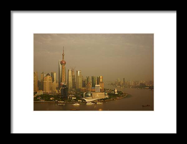 The Bund Framed Print featuring the photograph Lujiazui Financial District And Bund by Huang Xin
