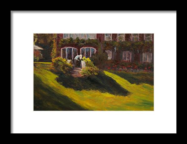 Oil Framed Print featuring the painting LuLu's Touch by Edward White